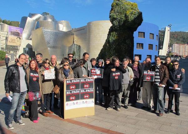 Trabajadores de la delegación en Bilbao. Fotos: Comité de empresa de 'El País'.
