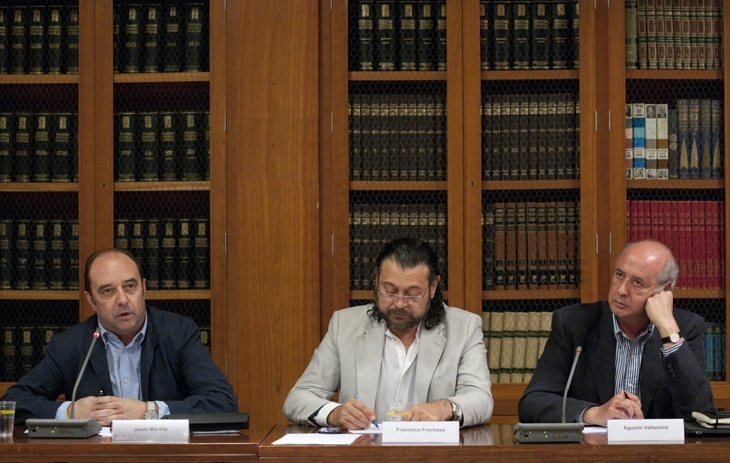 De izquierda a derecha: Jesús Maraña, Francisco Frechoso y Agustín Valladolid. Foto: Elena Hidalgo / APM