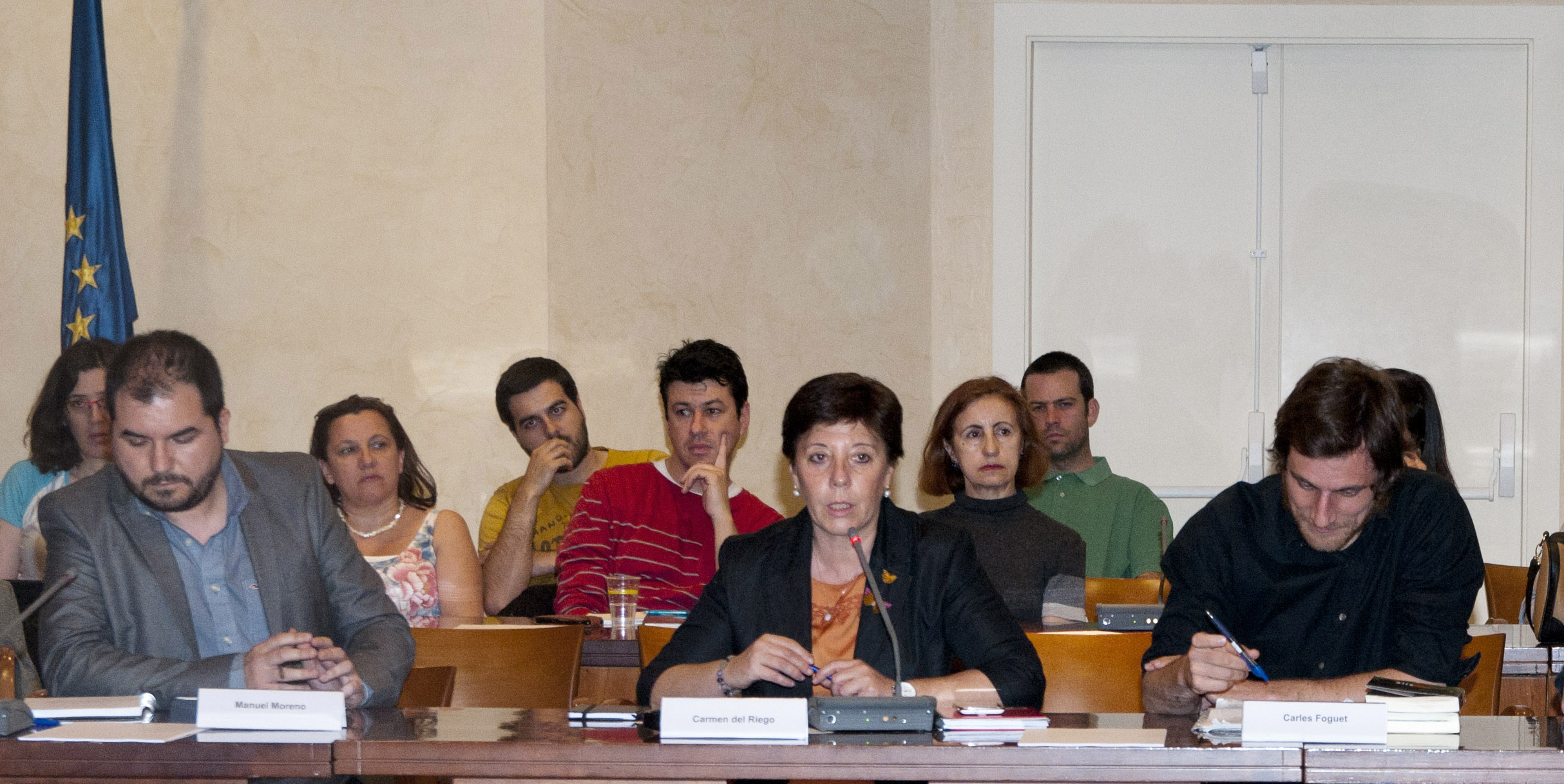 De izquierda a derecha, Manuel Moreno, Carmen del Riego y Carles Foguet. Foto: Elena Hidalgo / APM