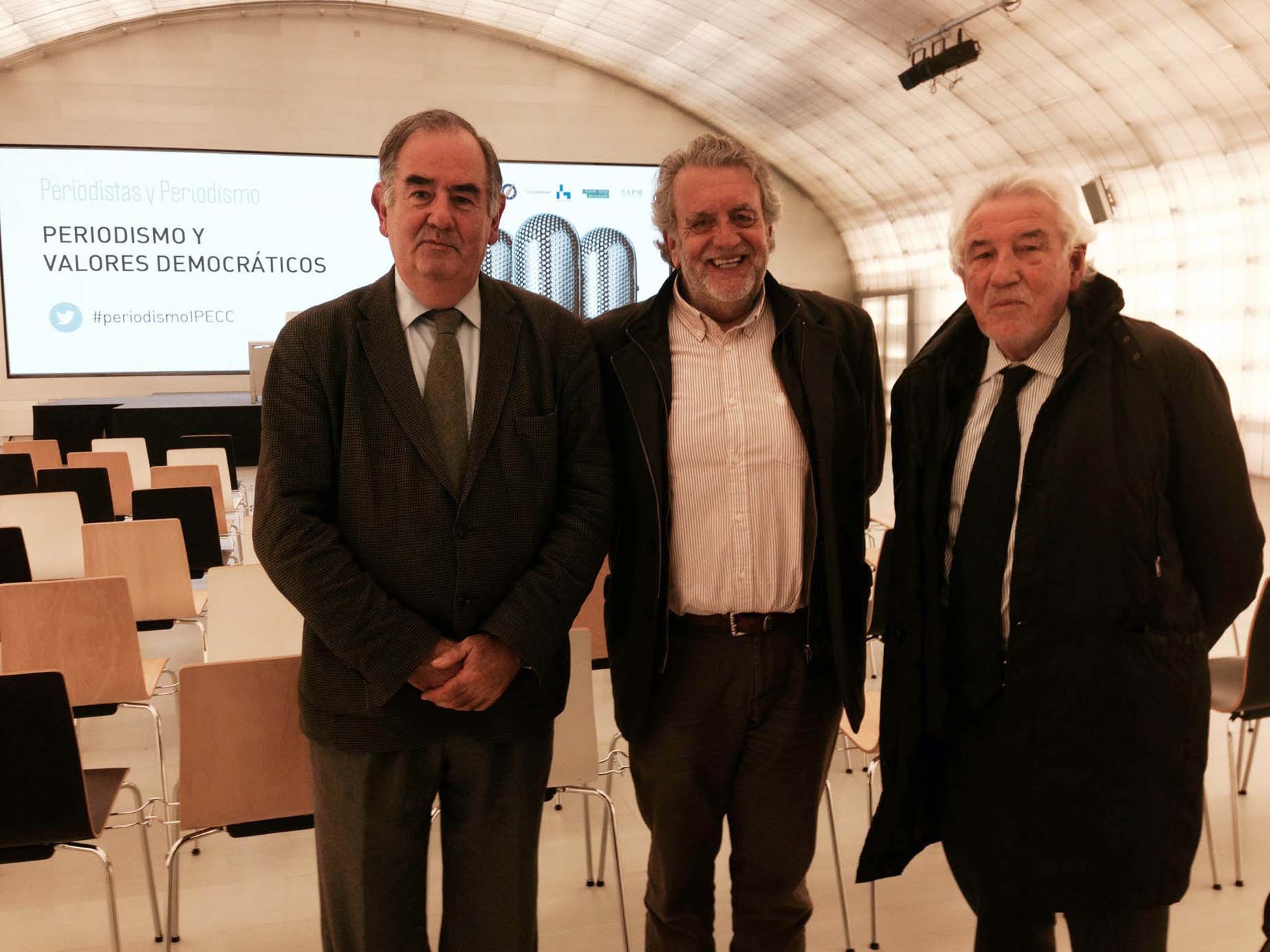 De Izq. a Drch., Gil Robles, Aurelio Martín y Núñez Encabo. Foto: FAPE.