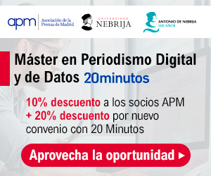 Descuento del 30% para socios en el Máster en Periodismo Digital y de Datos de la Universidad Nebrija