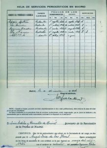 Expediente de la hoja de servicios en la que Díez de las Heras figura como subdirector de AS (1932-1936). Pionero del periodismo deportivo, participó en la Primera Vuelta Ciclista a España (1935). Fuente: Archivo APM