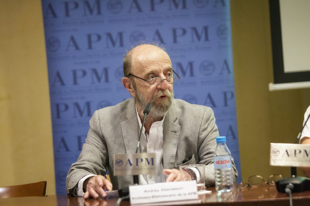 Andrés Aberasturi, en un acto de la APM, en 2019. Foto: Miguel Berrocal / APM. Fuente: Archivo APM