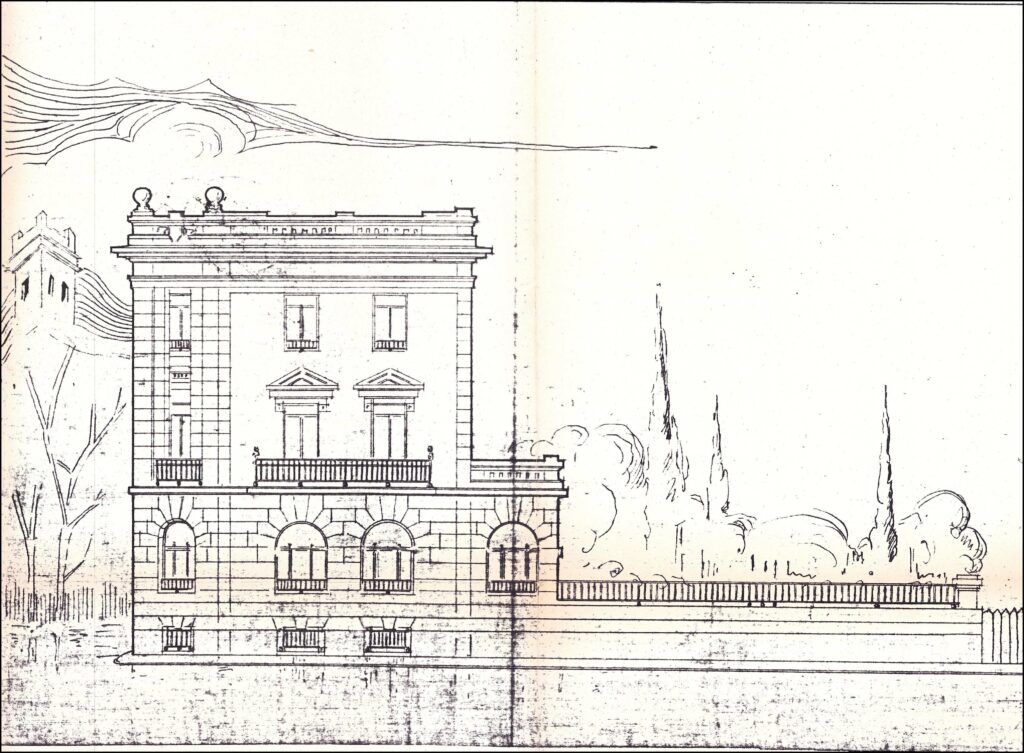 Fachada del palacete vista desde la calle de Claudio Coello, 98. Colegio Oficial de Arquitectos de Madrid. (1924). Fuente. Archivo APM