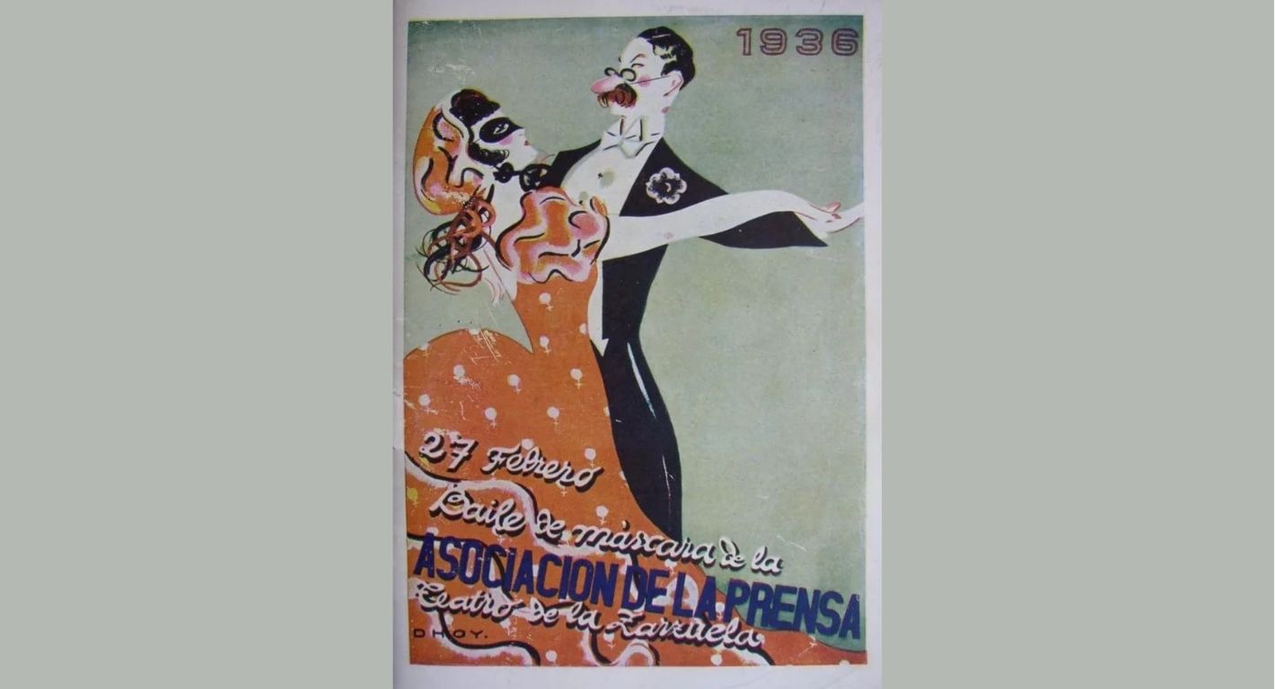 Póster del baile de máscara de la Asociación de 1936. Foto APM