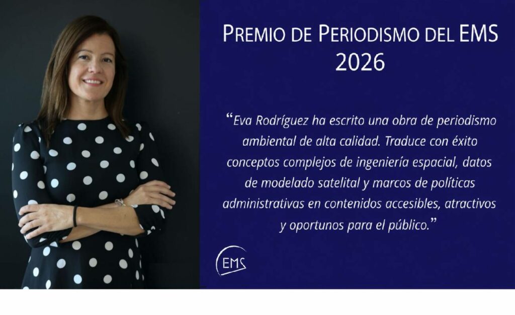 Eva Rodríguez, galardonada con Premio de Periodismo 2026 de la Sociedad Meteorológica Europea. Foto: Fundación BBVA
