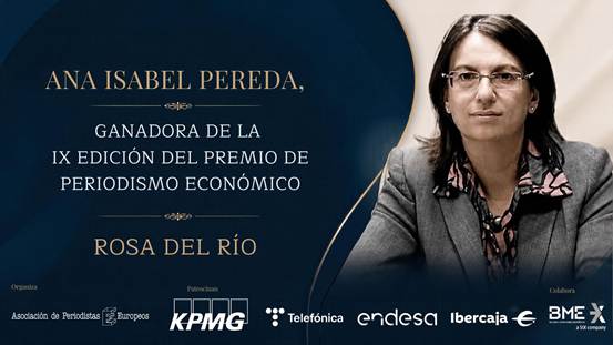 Ana Isabel Pereda, ganadora del IX Premio de Periodismo Económico Rosa del Río. Foto: APE