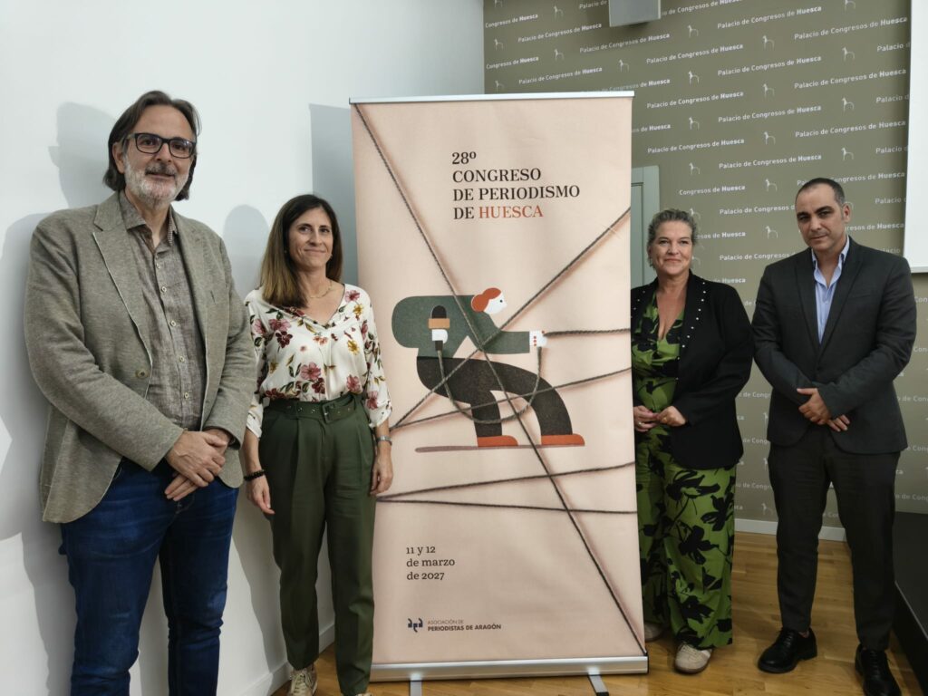 Presentación del cartel del XXVIII Congreso de Periodismo de Huesca. Foto: Asociación de Periodistas de Aragón